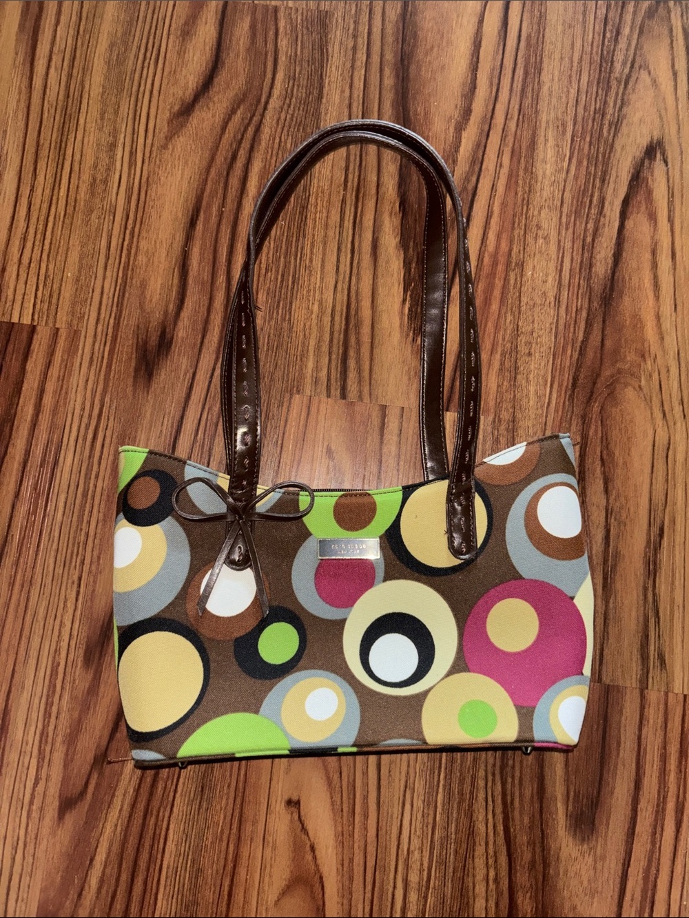 Vintage Kate Spade Colorful Circle Print Tote Bag